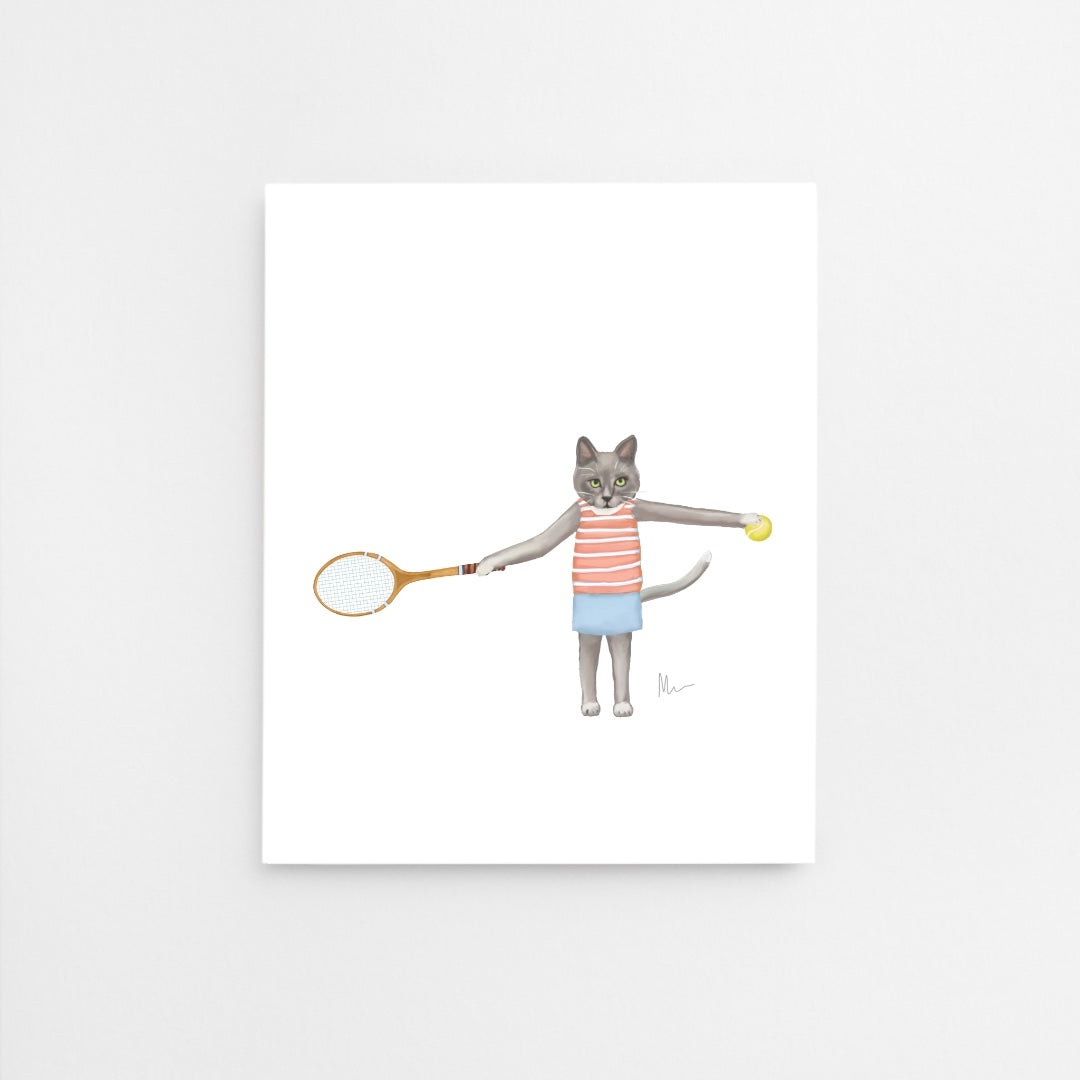 Game, Set, Cat Art Print