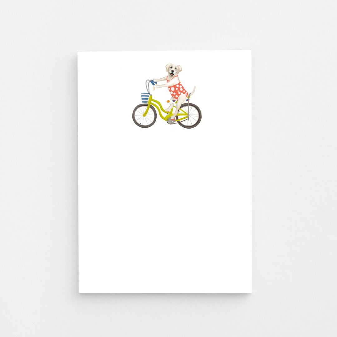 Pedaling Pup Prefers Polka Dots Notepad (50 Pages)