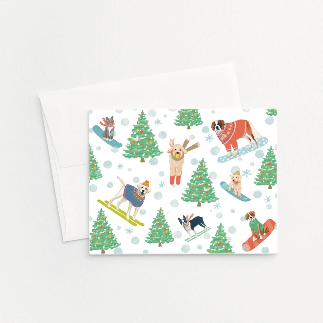 Pets On The Slopes Notecard