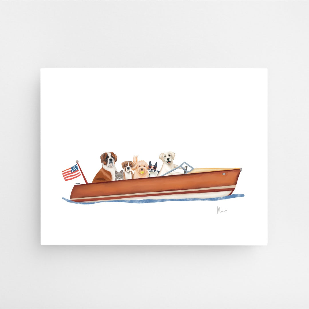 Patriotic Pups Strike A Pose Art Print