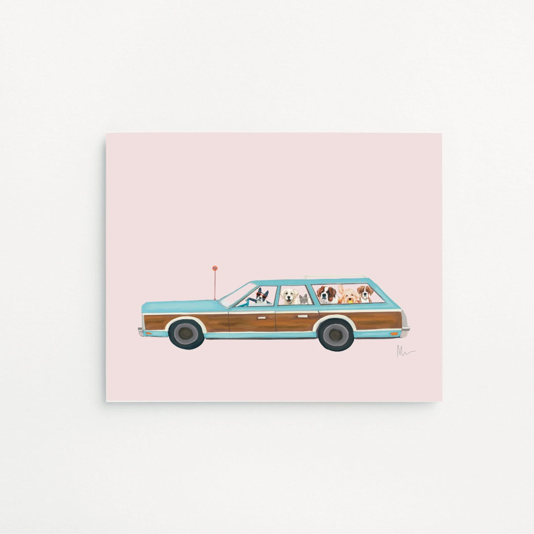 Pet Carpool Art Print